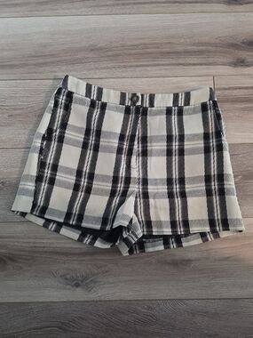 Francesca's Collections Black & White Plaid High Waist Shorts